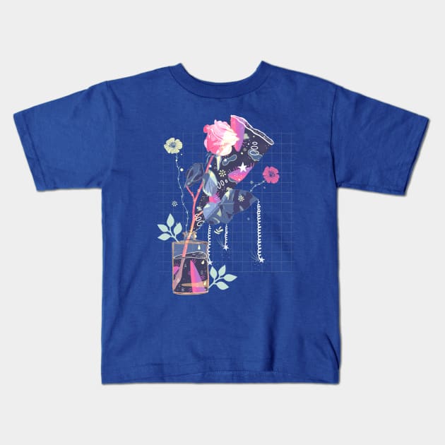 Stylish rose in a vase Kids T-Shirt by Mimie20